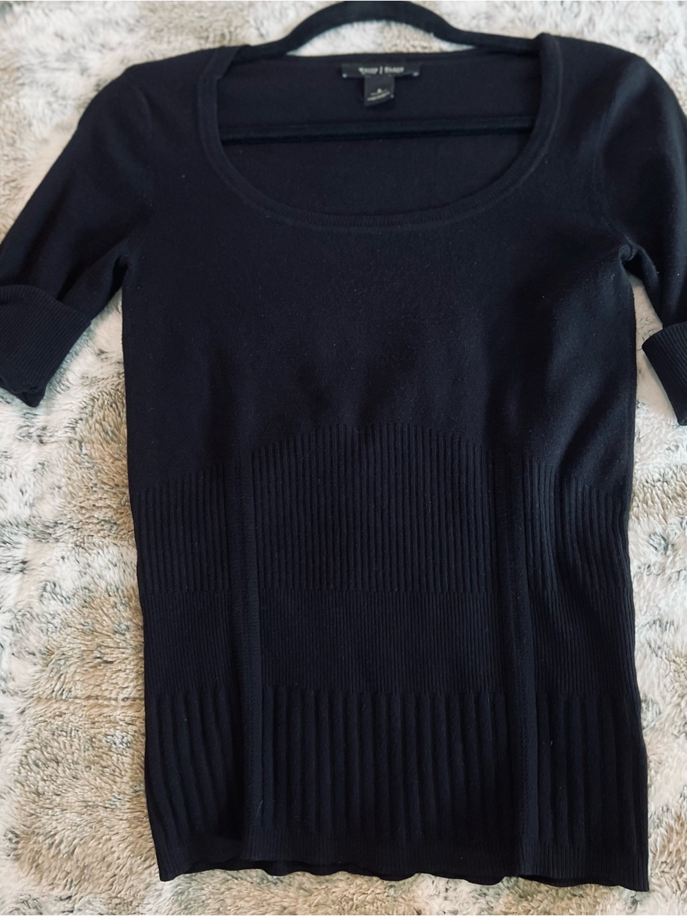 White House Black Market Women’s Black Scoop Neck Knit Sweater